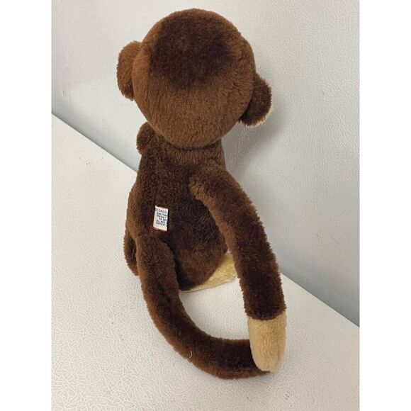 R Dakin & Co Plush Monkey Toy 11" Tall Vintage Stuffed Animal Brown & Tan Sleepy - Picture 4 of 8